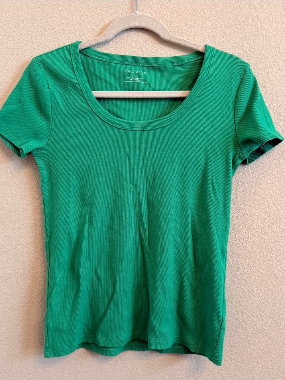 Talbots Bright Green Scoop Neck Short Sleeve Tee